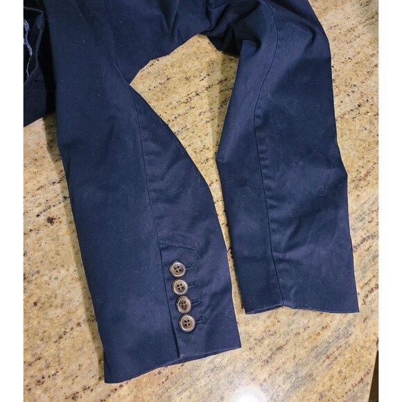LL Bean Blazer Jacket Navy Blue Size L Stretch Cotton 2 button #501215 - Picture 10 of 13